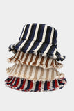 Striped Fringe Bucket Hat