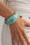 Marbled Studded Wide Cuff Bracelet