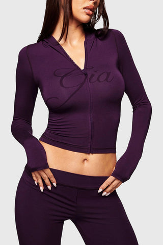 Graphic Zip-Up Hoodie and Flare Pants Set