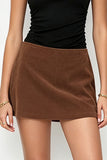 Ribbed High-Waist A-Line Mini Skirt