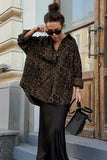 Leopard Print Button-Front Long Sleeve Shirt