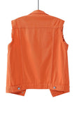 Sleeveless Collared Button-Front Vest