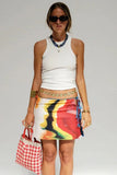Floral Print Side Tie Mini Skirt