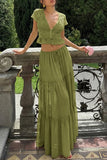 Elegant Lace Detail Skirt Set