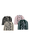 Paisley Print Knit Beanie Hat