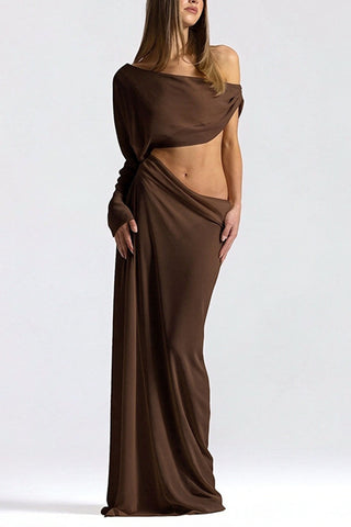 One-Shoulder Cutout Maxi Casual Dress