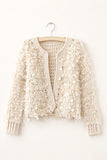Textured Loop Knit Open Front Cardigan