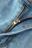 Lace Hem Straight Jeans