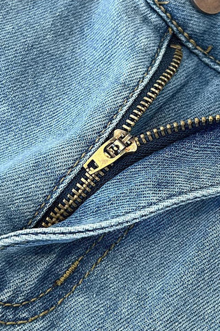 Lace Hem Straight Jeans