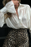 Gathered Sleeve Button-Up Shirt