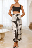 Geometric Print Maxi Skirt