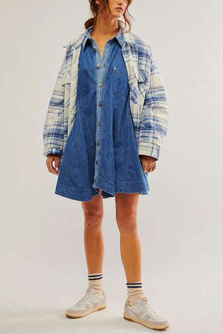 Classic Button-Front Denim Dress