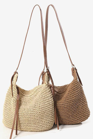 Handwoven Straw Tote with Adjustable Strap