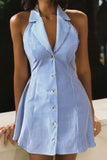 Sleeveless Button-Up Casual Dress