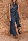 Sleeveless Denim Maxi Dress
