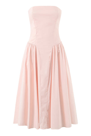 Strapless A-Line Midi Dress
