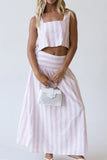 Striped Two-Piece Skirt Set