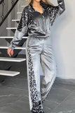 Leopard Print Casual Pants Set