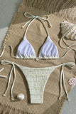 Textured Tie-String Bikini Set