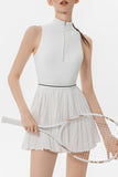 Pleated Skirt Set with Cropped Top