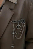 Elegant Multi-Layer Brooch with Chains