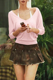 V-Neck Relaxed-Fit Blouse