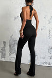 Halter-Neck Lace Bust Jumpsuit