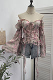 Flowing Floral Peasant Blouse