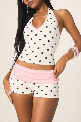 Halter Polka Dot Short Set