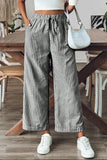 Striped Wide-Leg Casual Pants