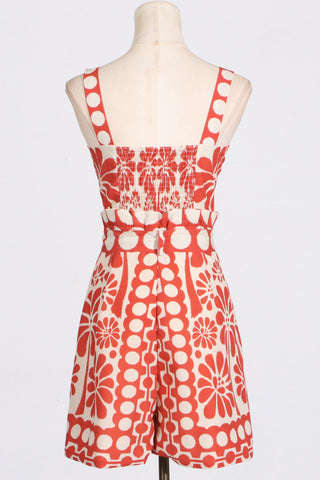 Floral Tie-Waist Button Romper