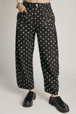 Polka Dot High-Waist Baggy Jeans