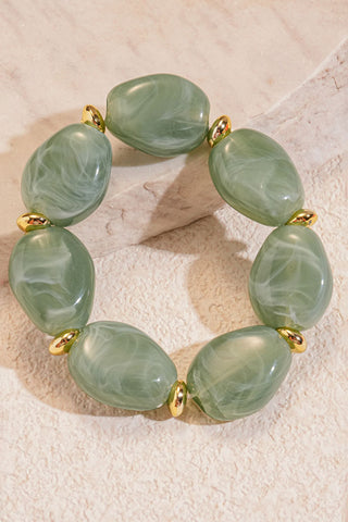 Chunky Oval Beaded Statement Bracelet