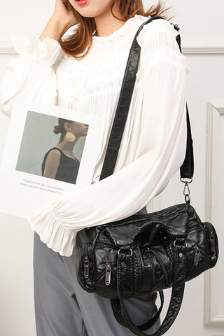 Multi-Pocket Zipper Shoulder Bag