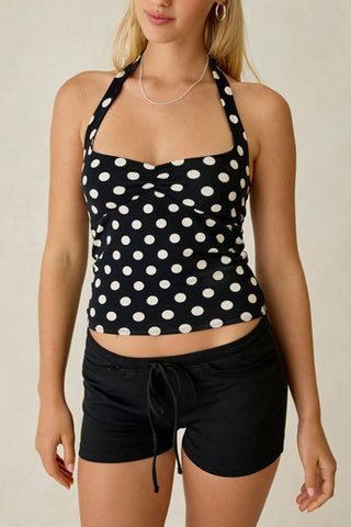 Ruched Halter Crop Top