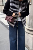 Faux Fur Collar Knit Zip-Up Jacket