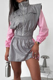 Colorblock Zip-Up Mini Activewear Set