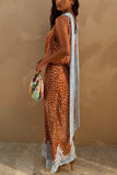 Lace Trim Printed Skirt Set
