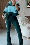 Side Stripe High-Waist Flare Casual Pants