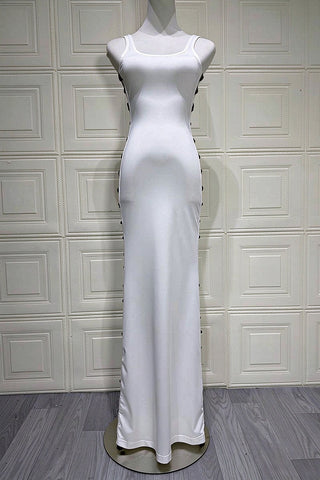 Square Neck Side-Cutout Maxi Dress