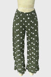 Polka Dot Ruffle Hem Baggy Jeans