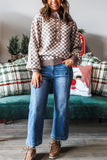 Buttoned Checkerboard Sweater
