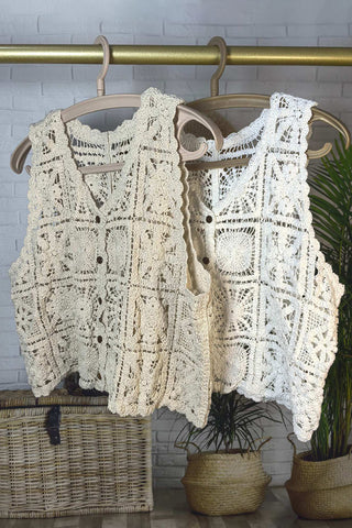 Crochet Buttoned Vest
