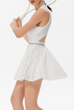Pleated Skirt Set with Cropped Top