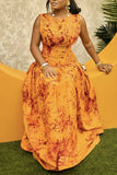 Elegant Patterned Maxi Dress