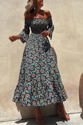 Off-Shoulder Maxi Casual Dress