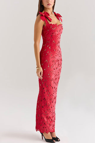 Bow-Detail Evening Dress