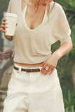 V-Neck Relaxed-Fit Blouse