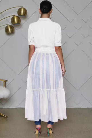 Sheer Overlay Casual Dress