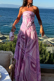 Strapless Printed Skirt Set